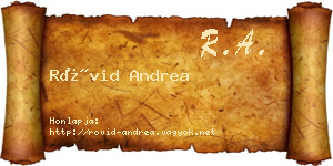Rövid Andrea névjegykártya