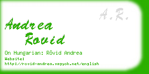 andrea rovid business card