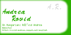 andrea rovid business card